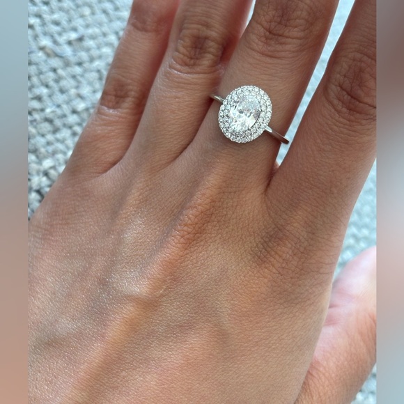 Sterling Silver Halo CZ Ring – Size 8 – 925 Stamped – Brand New - Picture 3 of 7